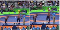 WATCH: Mongolian wrestling coaches strip in protest to judges’ decision