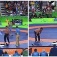 WATCH: Mongolian wrestling coaches strip in protest to judges’ decision