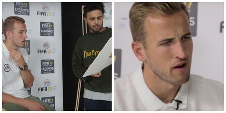 Harry Kane struggles to hide disappointment after learning his FIFA 17 rating