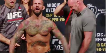 WATCH: CM Punk refused to shake Mickey Gall’s hand and Dana White was loving it