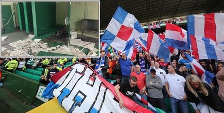 PICS: Rangers supporters accused of ripping apart Celtic Park restrooms