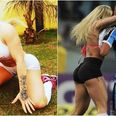 VIDEO: Brazilian fitness model interrupts football match by invading pitch in her bra