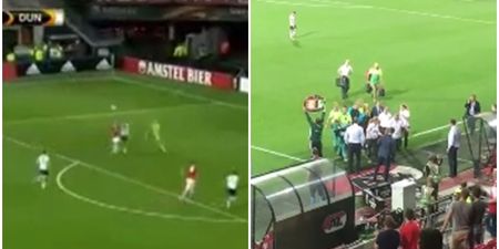 WATCH: AZ Alkmaar player knocked out after horrific clash with Gary Rogers