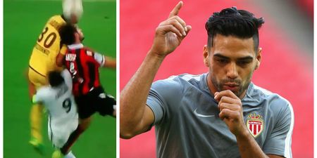 WATCH: Radamel Falcao hospitalised with concussion after sickening clash with Nice goalkeeper
