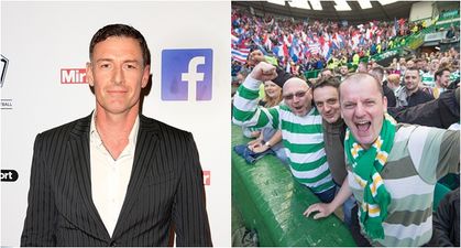 Chris Sutton looks like the happiest man alive as Celtic draw Rangers in the cup