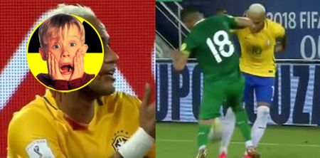 WATCH: Nasty forearm reduces Neymar’s face to bloody mess