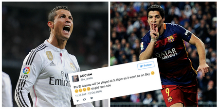 Fans rage as first El Clasico of the season won’t be televised in Ireland and the UK