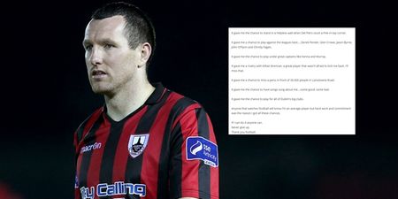 League of Ireland player pens possibly the greatest retirement statement of all time