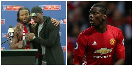 WATCH: Paul Pogba looks very awkward as he makes surprise appearance at NFL press conference
