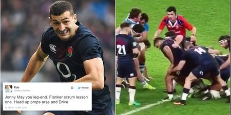 WATCH: England winger Jonny May’s attempts at scrummaging are a sensation