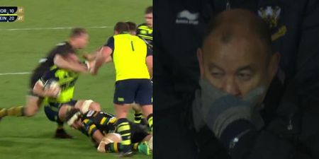 WATCH: Eddie Jones’ reaction to Dylan Hartley nearly decapitating Sean O’Brien says it all