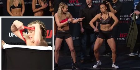 WATCH: Paige VanZant needed the towel for early weigh-ins but was in flying form later that evening