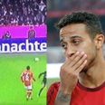 WATCH: The awkward moment Thiago Alcantara tried to pass the ball to Santa Claus