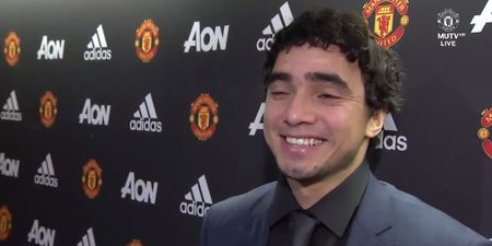 Manchester United fans couldn’t contain themselves as Rafael returned to Old Trafford