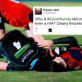 No-one could believe how Conor Murray stayed on the pitch after this hefty knock