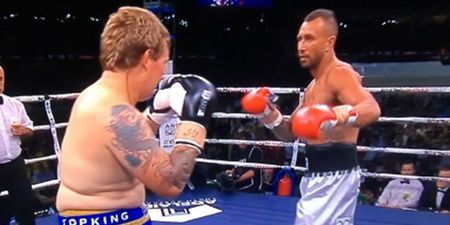 WATCH: Shock horror as Quade Cooper’s out-of-shape opponent is stopped in the second round