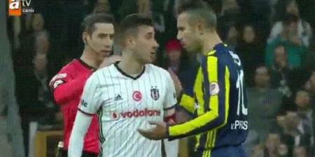 WATCH: Robin van Persie well and truly destroys friendship with former Arsenal teammate