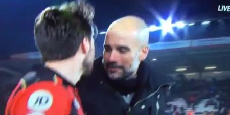 WATCH: Harry Arter and Pep Guardiola shared a touching moment at full time