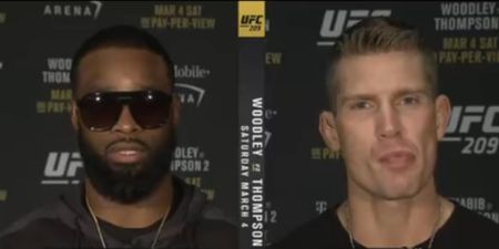 WATCH: The incredibly tense Tyron Woodley-Stephen Thompson interview that everyone’s talking about