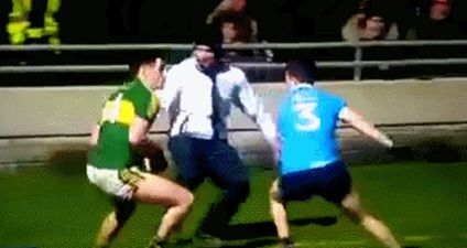 WATCH: The greatest GAA umpire of all time has to stop himself short of tackling Paul Geaney