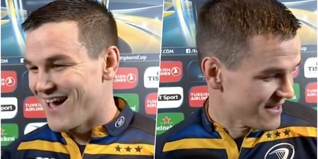 WATCH: Jonathan Sexton’s parenting skills put to the test in post-match interview