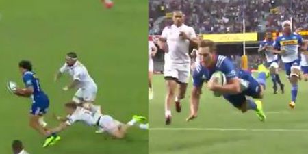 WATCH: Super Rugby produces arguably the best off-load ever