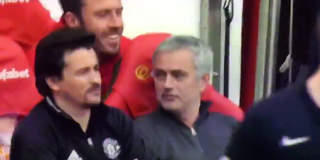 Jose Mourinho seemingly asks Michael Carrick what Manchester United fans were chanting