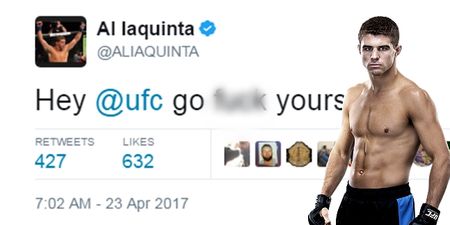 Safe to say Al Iaquinta isn’t happy with the UFC despite knockout victory on Saturday night