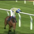 WATCH: Richard Johnson performs spectacular superman-like recovery to win race