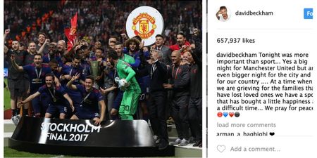 David Beckham eloquently sums up what last night’s Europa League Final meant to Manchester