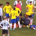 Gabriel Jesus stretchered off for Brazil after hefty elbow from his own clubmate