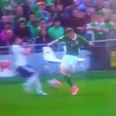 James McClean absolutely creases Austrian with huge shoulder