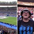 Emotional scenes as England and France fans come together to sing Don’t Look Back In Anger at the Stade de France