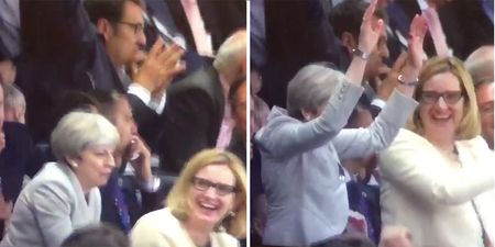 Theresa May’s Mexican Wave at the England vs France friendly was something else