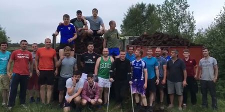 WATCH: GAA team skip training to help their injured captain draw in turf at the bog
