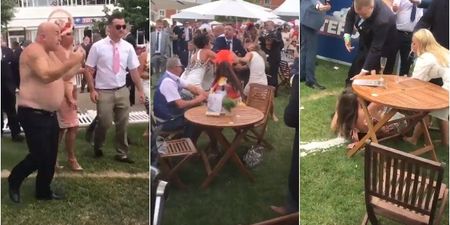 Punches thrown and woman sent sprawling in chaotic brawl at Royal Ascot