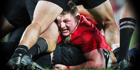 Tadhg Furlong made only one carry against New Zealand and what a bloody carry it was