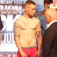 Carl Frampton’s reaction to missing weight says it all