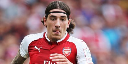 Fans had an issue with Hector Bellerin’s pose in the Sky team line-up graphics