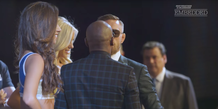 You may not have heard what Conor McGregor whispered to Floyd Mayweather
