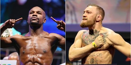 WATCH: Conor McGregor and Floyd Mayweather weigh in and face off