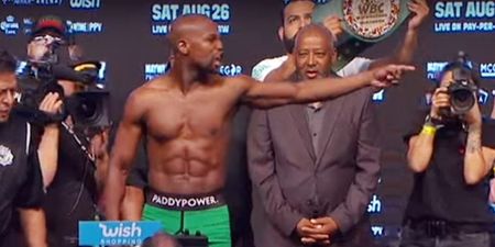 WATCH: Conor McGregor’s seemingly innocuous comment causes Floyd Mayweather to break character