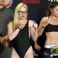 Heather Hardy caught unawares by rival during Bellator weigh-ins