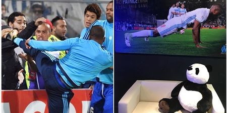 Patrice Evra has posted his first Instagram message since kicking a fan in the head