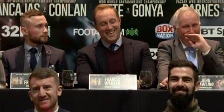 Carl Frampton didn’t seem overly impressed with journalist’s fight cancellation joke