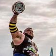 WATCH: 7-foot-tall county Down giant throws around 92kg dumbbell at Strongman finals