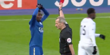 Leicester’s Wilfred Ndidi gets sent off on his 21st birthday for diving