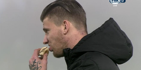 Feyenoord striker punished for eating fast food on the touchline during a game