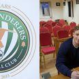 Bray Wanderers’ new transfer actually signing blank page in announcement photo