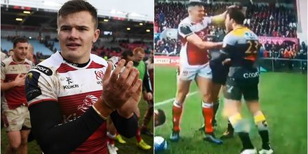 Jacob Stockdale sparks dust-up with dismissive gesture before scoring a cracker